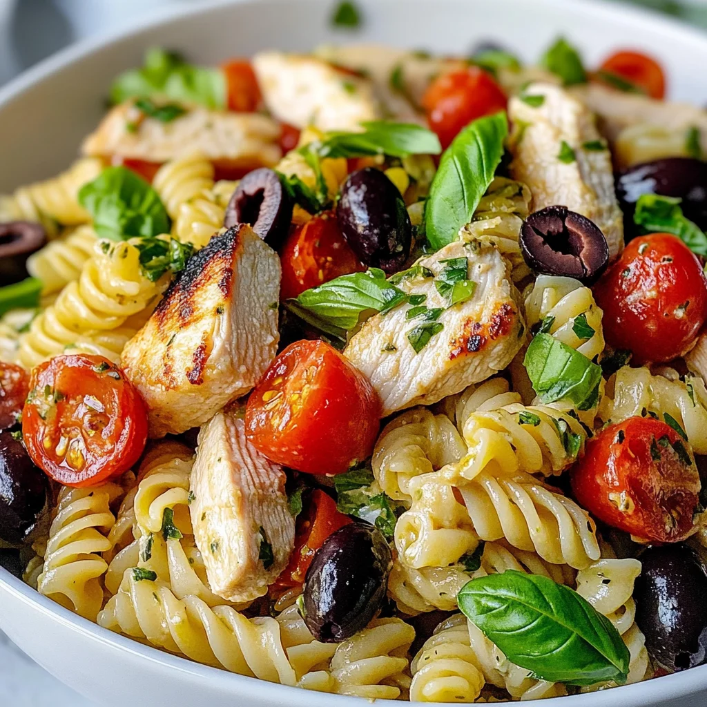 Mediterranean Chicken Pasta Salad